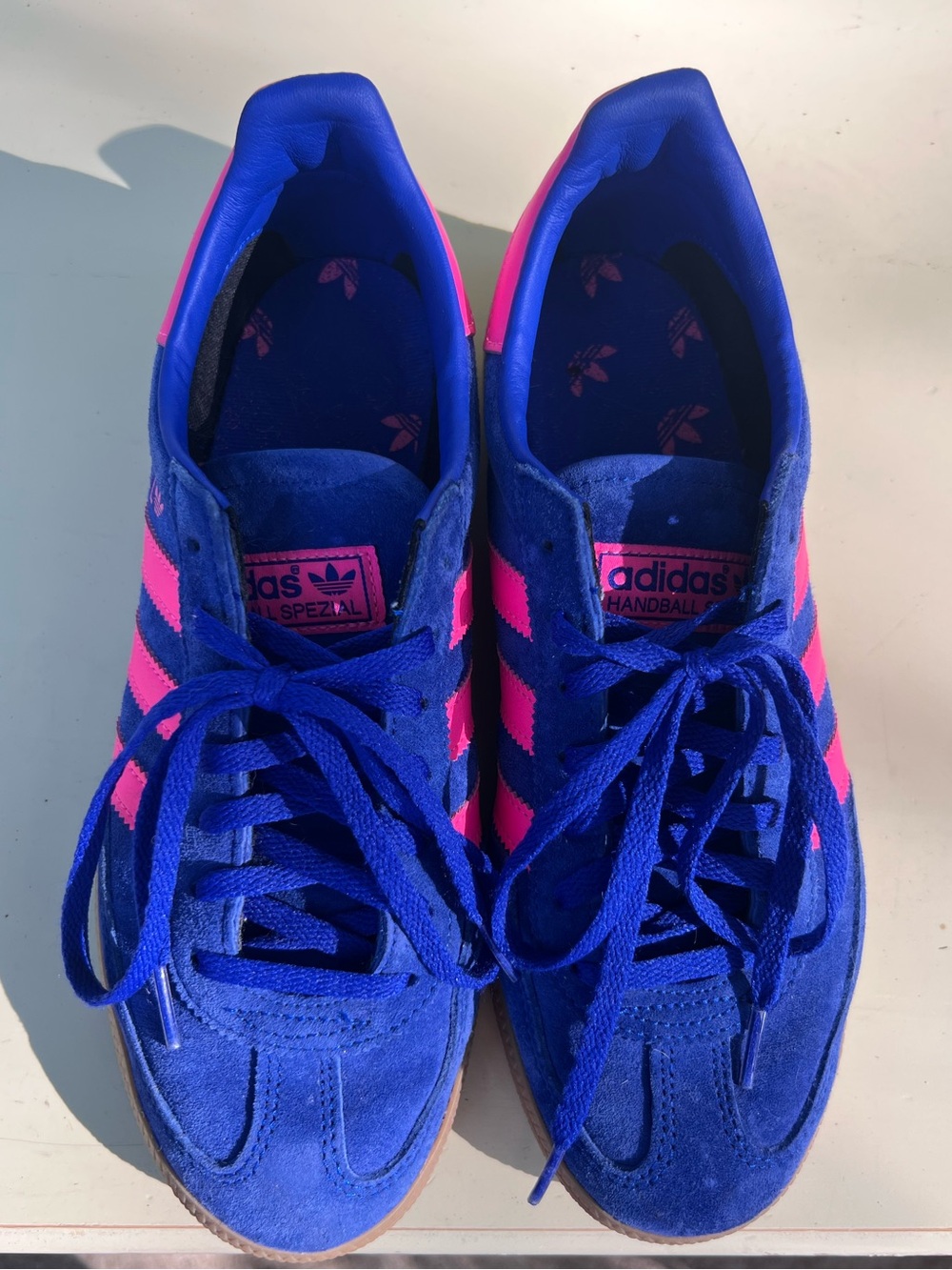 Adidas Handball Spezial Sneakers in Royal Blue & Hot Pink